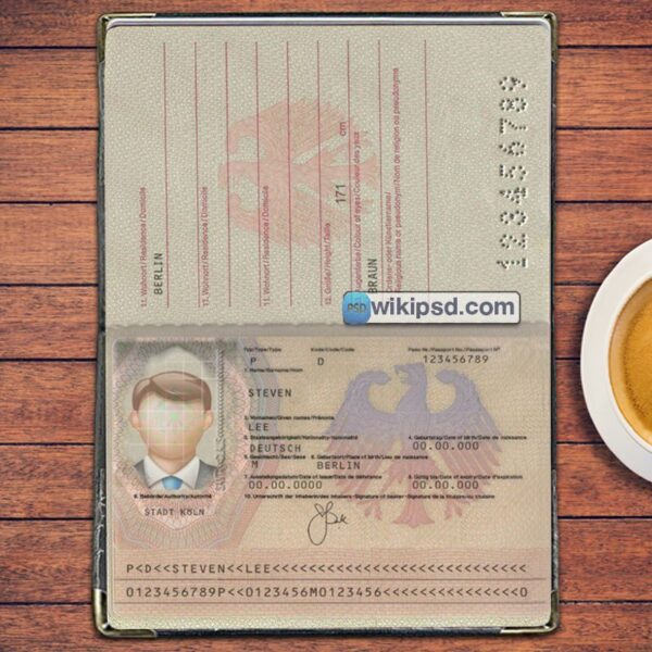 Germany Passport template psd (V1)