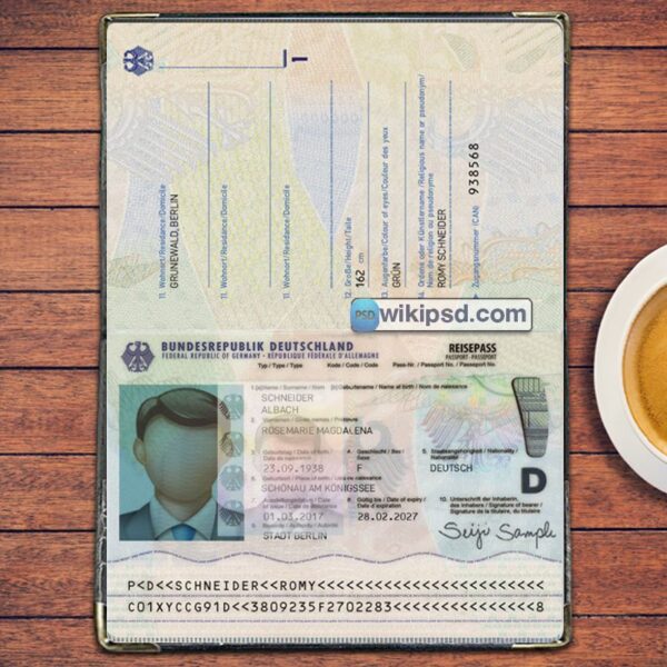 Germany Passport template psd (V2)