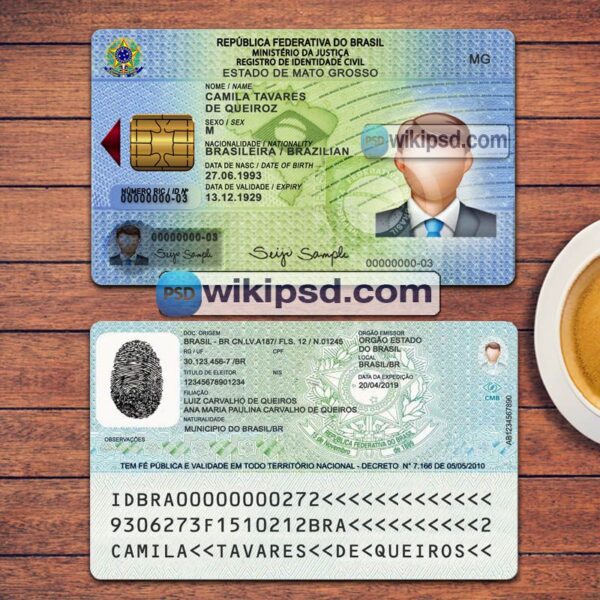 Brazil ID Card template psd