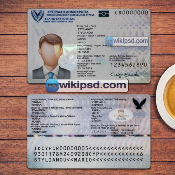 Cyprus ID Card template psd