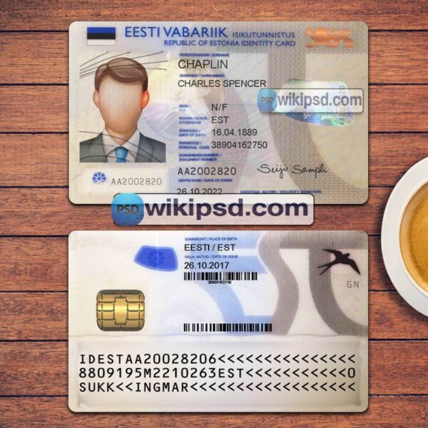 Estonia ID Card template psd V1