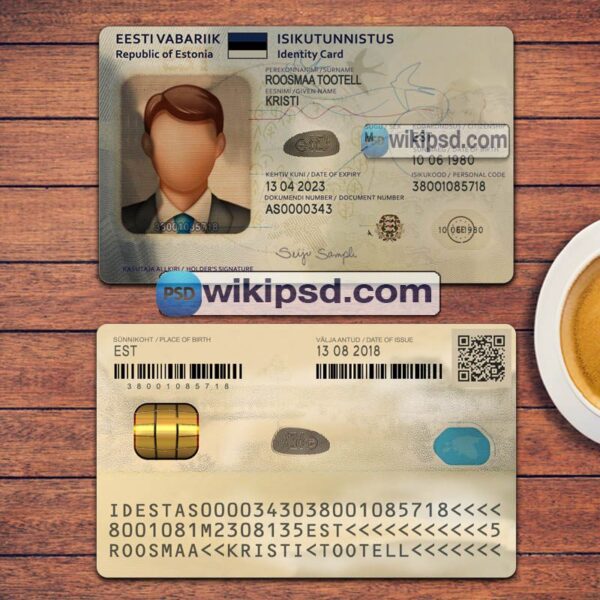 Estonia ID Card template psd V2