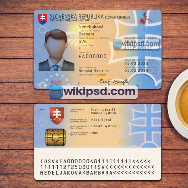 Slovakia ID Card template psd