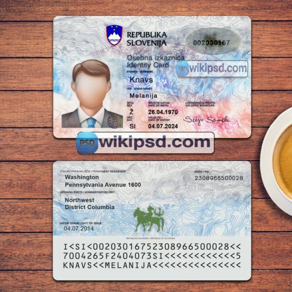 Slovenia ID Card template psd