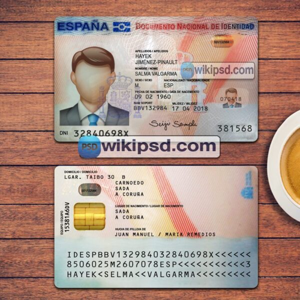 Spain ID Card template psd V1