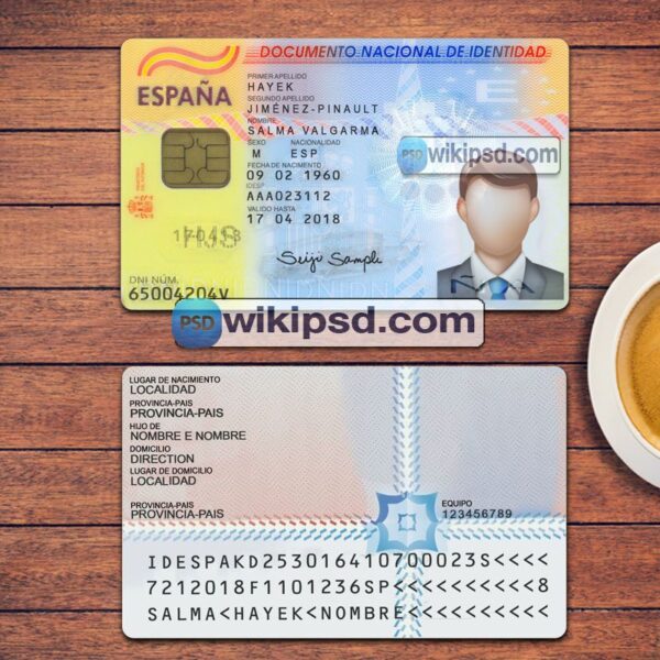 Spain ID Card template psd V2