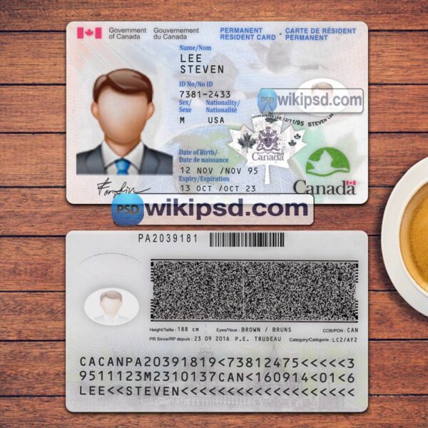 Canada ID Card template psd