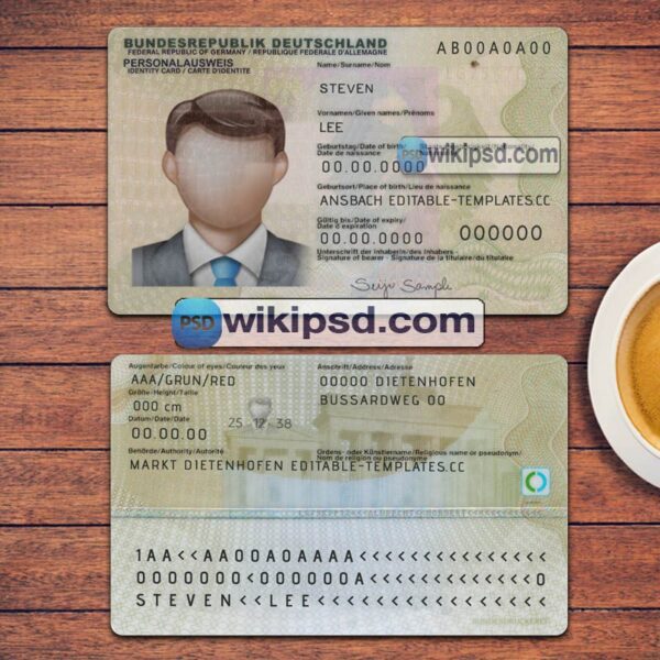 Germany ID Card template psd V1